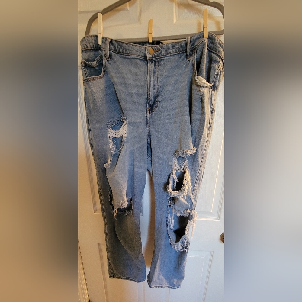 Distressed Blue Jeans